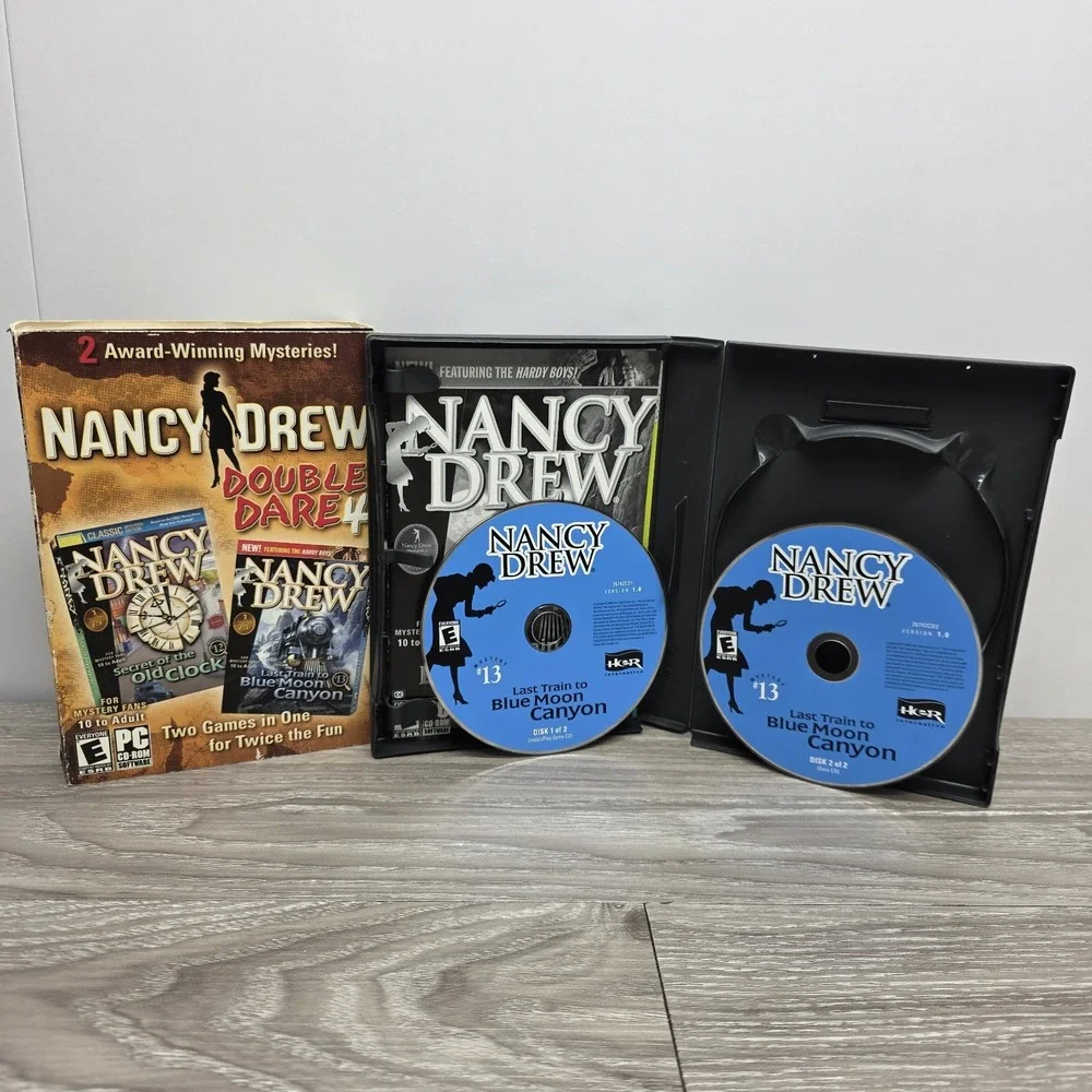 Nancy Drew Double Dare 4 PC Game Secret Old Clock Last Train Blue Moon Canyon